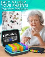 Monthly Pill Organizer 3 Times a Day, with Portable Hard Shell, Pill Cutter, 31-Day Box, Plastic Opening Pick, Monthly & Weekly Stickers, Convenient Medication Management (3 Times a Day) - Image 4
