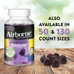 Airborne Elderberry + Zinc & Vitamin C Gummies For Adults, Immune Support Vitamin D & Zinc Gummies With Powerful Antioxidant Vitamins C D & E - 50 Gummies, Elderberry Flavor - Image 9