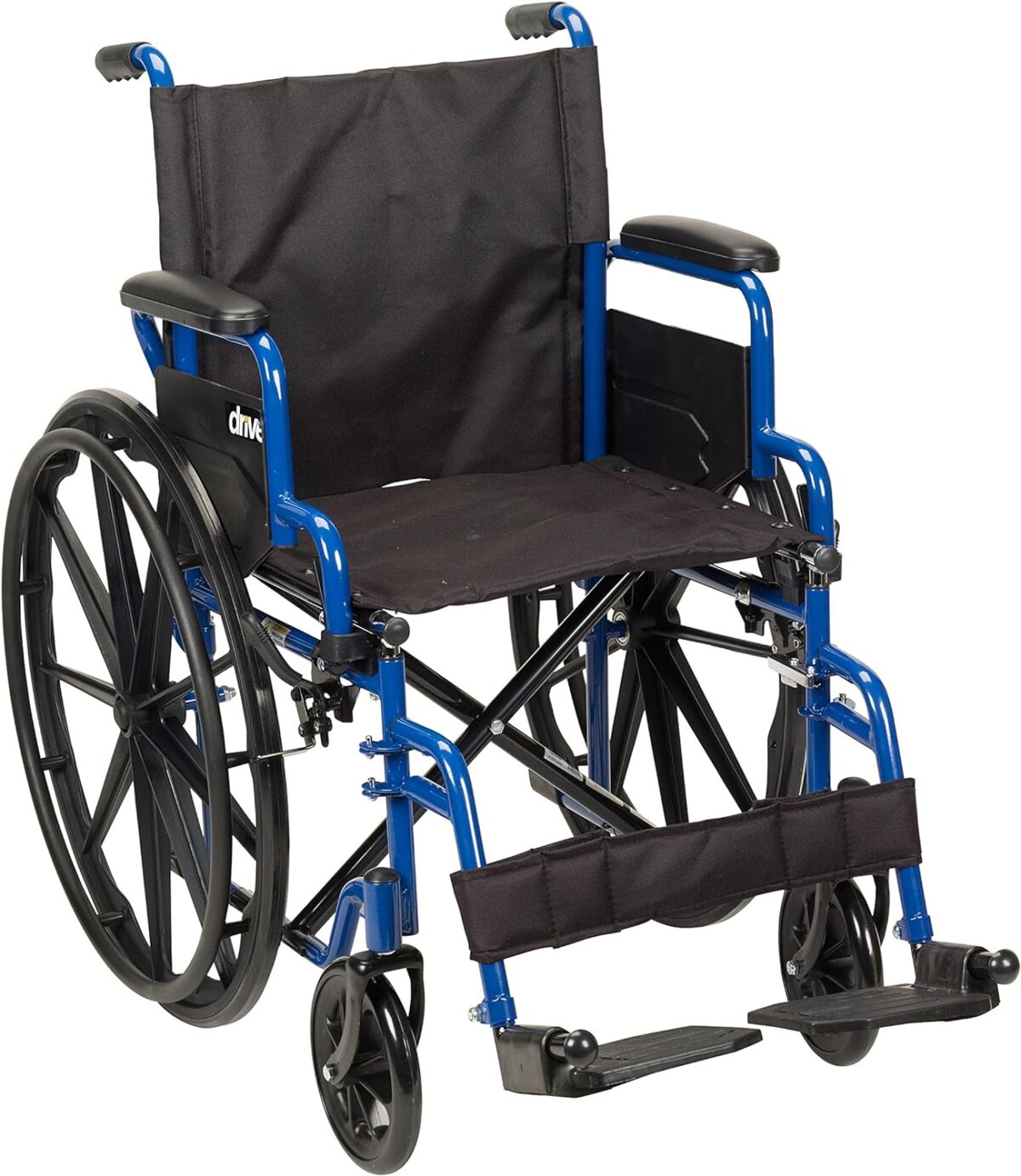 Drive Medical Blue Streak Wheelchair with Flip Back Desk Arms, Swing Away Footrests, 16 Inch Seat - Image 1