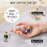 Healing Crystals in Jars 30 PCS - Crystals for Witchcraft - Real Witch Crystals in a Bottle - Altar Witchcraft Stones - Crystal Witchcraft Supplies - Mini Gemstones - Wiccan Supply Tool - Image 3