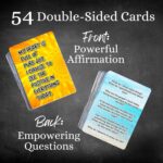 Positive Affirmation Cards - 54 Affirmations, 150+ Inspirational Questions - Beautifully designed with Storage Case, Daily Self Care Kit & Mindfulness Gift for Kids, Teens, Men & Women - Image 4