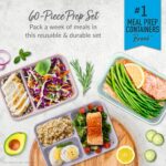 Bentgo Prep 60-Piece Meal Prep Kit - Reusable Food Containers 1-Compartment, 2-Compartment, & 3-Compartments for Healthy Eating - Microwave, Freezer, & Dishwasher Safe (Floral Pastels) - Image 2