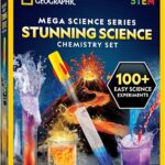 NATIONAL GEOGRAPHIC Stunning Chemistry Set - Mega Science Kit with 100+ Easy Experiments- Make a Volcano and Launch a Rocket, STEM Projects for Kids Ages 8-12, Science Toys (Amazon Exclusive)
