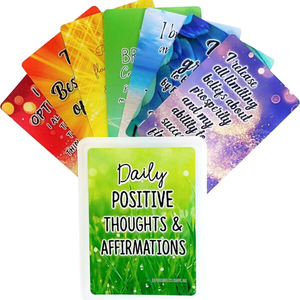 Positive Affirmation Cards - 54 Affirmations, 150+ Inspirational Questions - Beautifully designed with Storage Case, Daily Self Care Kit & Mindfulness Gift for Kids, Teens, Men & Women