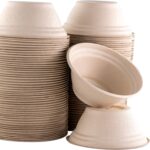 Vet-Grade Biodegradable Disposable Pet Bowls Bulk 100 Pk 8 Oz/1 Cup. Non-Toxic Food and Water Dishes for Puppies, Small Dogs or Cats. Sturdy and Leakproof for Healthy Pets! (tan Kraft)