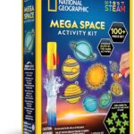 National Geographic Mega Space Activity Kit - Glow in The Dark Science Craft Kit for Kids with 100+ Pieces, Launch a Rocket, Create Glowing Constellations, Paint a Solar System & More