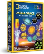 National Geographic Mega Space Activity Kit - Glow in The Dark Science Craft Kit for Kids with 100+ Pieces, Launch a Rocket, Create Glowing Constellations, Paint a Solar System & More