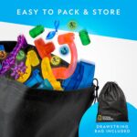 NATIONAL GEOGRAPHIC Glowing Marble Run – Construction Set with 15 Glow in The Dark Glass Marbles & Storage Bag, STEM Gifts for Boys and Girls, Building Project Toy (Amazon Exclusive) - Image 2