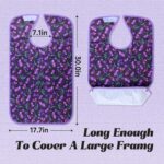Adult Bibs - 3 Pcs Washable Clothing Protector with Crumb Catcher, Reusable Waterproof Large Feeding Adult Bib - Image 2