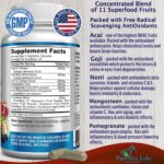 Super Antioxidant Fruit Superfood Complex - Powerful Antioxidant Superfruits, Acai, Goji, Noni, Mangosteen, Pomegranate, Elderberry, Resveratrol, Immune Support, Skin Care - 60 Capsules - Image 2