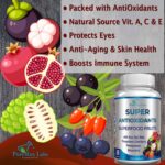 Super Antioxidant Fruit Superfood Complex - Powerful Antioxidant Superfruits, Acai, Goji, Noni, Mangosteen, Pomegranate, Elderberry, Resveratrol, Immune Support, Skin Care - 60 Capsules - Image 4