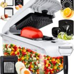 Fullstar Vegetable Chopper and Spiralizer - Food Chopper with Container, Fruit Slicer, Kitchen Gadgets & Accessories, Home Essentials (9 in 1, White)