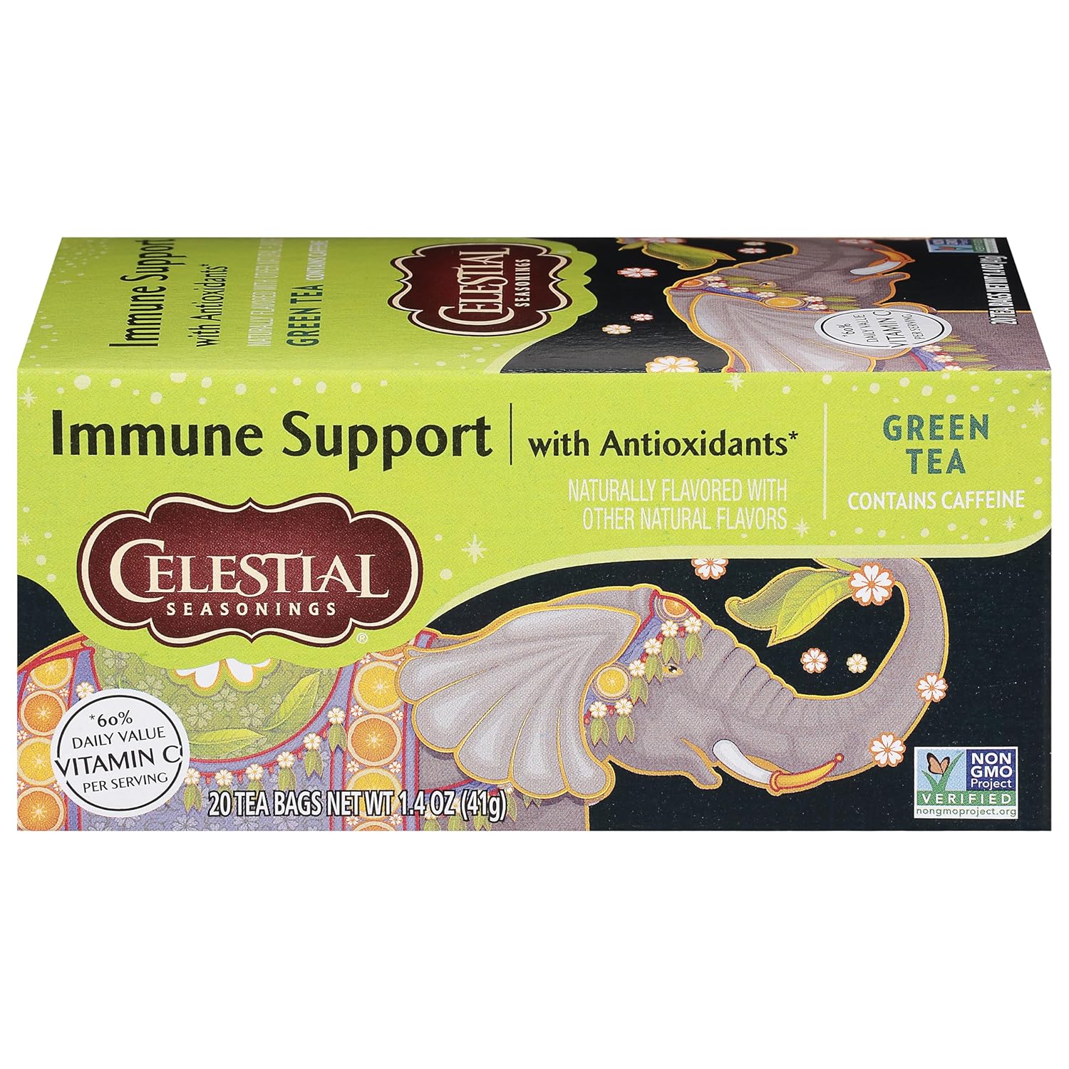 91ThXEn3SeL._SL1500_.jpg Celestial Seasonings Green Antioxidant Tea, Contains Caffeine, 20 Tea Bags (Pack of 6) - Image 1