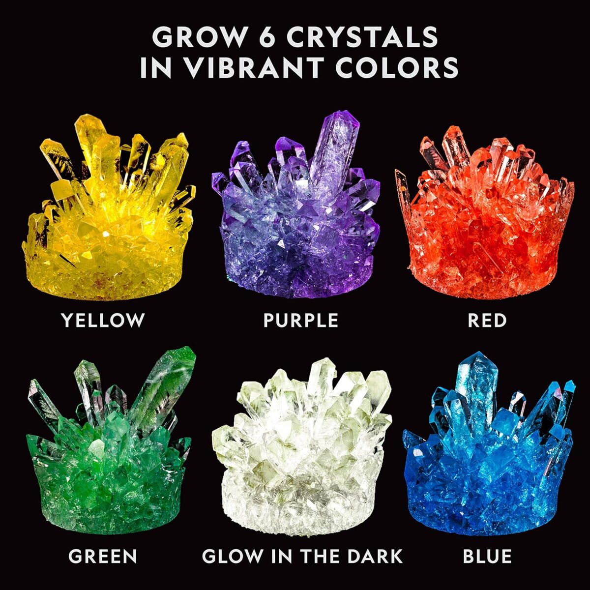 NATIONAL GEOGRAPHIC Mega Crystal Growing Kit for Kids- Grow 6 Crystals with Light-Up Stand, Science Gifts for Kids 8-12, Crystal Making Experiment, Science Kit for Girls and Boys (Amazon Exclusive) - Image 7