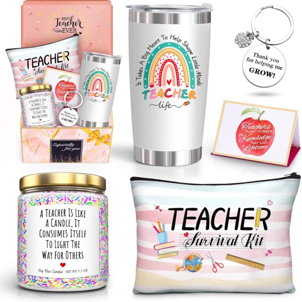 Teacher Appreciation Gifts,Teacher Gifts for Women from Student,-It Takes a Big Heart to Shape Little Minds 20 oz Tumbler Set,Thank you Teacher Gift