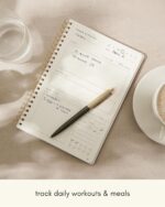 Kunitsa Co. Fitness Journal for Women - Track Workouts, Meals, and Weight Loss, Undated, Fits 120 Workouts, Dusty Blue, 6 x 8.5 Inches - Image 4