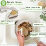 Tieralia 5-Piece Eco-Friendly Bamboo Dish Brush Set with Compostable Wood Pulp Sponges | Bamboo Kitchen Cleaning Set - Image 5