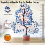 Lapis Lazuli Chakra Tree of Life, Crystal Tree of Life - Handmade Gemstone Tree, Feng Shui Tree, Crystal Decoration, Artificial Tree, Spiritual Gifts, Money Tree Bonsai, Stone Tree, Healing Crystals - Image 3