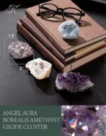 KALIFANO Angel Aura Amethyst Geode - Titanium Bonded High Energy Amatista Crystal - Natural Reiki Wicca Rock with Healing and Calming Effects (Family Owned and Operated) - Image 3