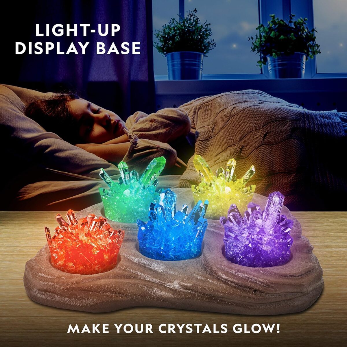 NATIONAL GEOGRAPHIC Mega Crystal Growing Kit for Kids- Grow 6 Crystals with Light-Up Stand, Science Gifts for Kids 8-12, Crystal Making Experiment, Science Kit for Girls and Boys (Amazon Exclusive) - Image 2