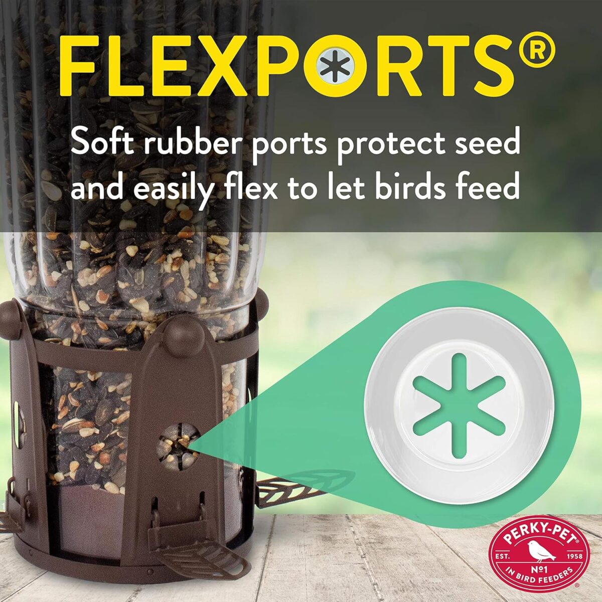 Perky-Pet 334-1SR Squirrel-Be-Gone Max Large Wild Bird Feeder with Flexports, Squirrel Proof Bird Feeder with Weight-Activated Perches - 4LB Seed Capacity - Image 3