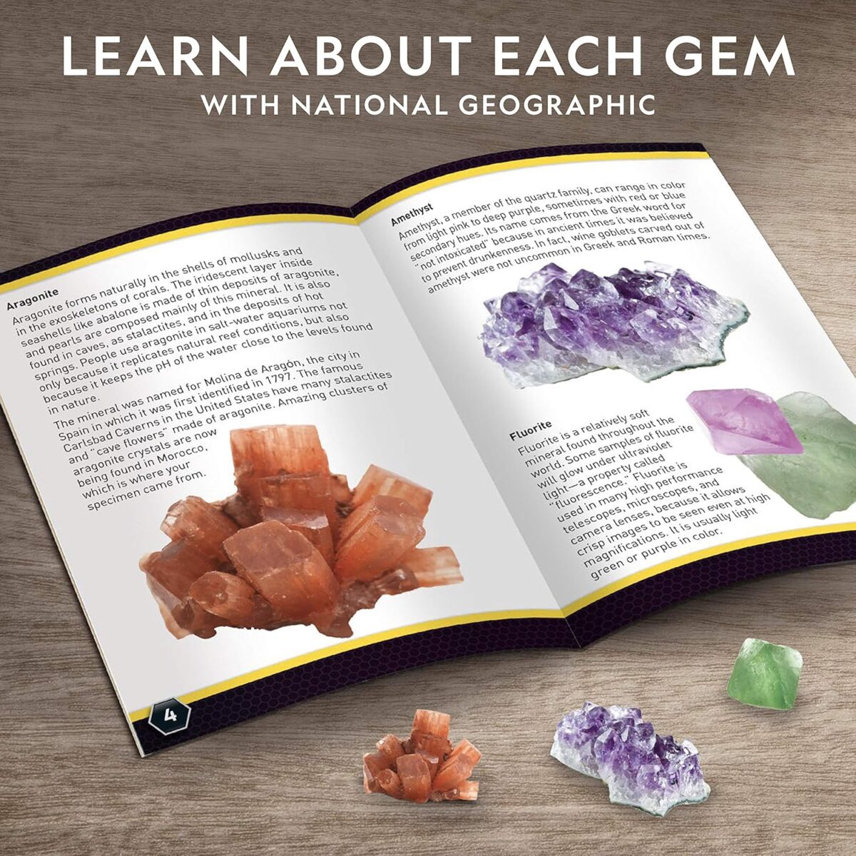 NATIONAL GEOGRAPHIC Mega Gemstone Dig Kit – Dig Up 15 Real Gemstones and Crystals, Science Kit for Kids, Gem Digging Kit, Gift for Girls and Boys, Mining Kit, Rock Collection - Image 6