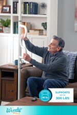 Stander Wonder Pole, Security-Pole and Curve Grab Bar, Tension Mounted Floor to Ceiling Transfer-Pole for Seniors, Elderly Adults, Bathroom Safety Assist and Stability Rail, White - Image 5