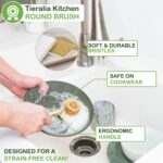Tieralia 5-Piece Eco-Friendly Bamboo Dish Brush Set with Compostable Wood Pulp Sponges | Bamboo Kitchen Cleaning Set - Image 4