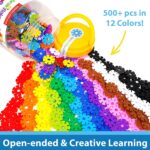 Brain Flakes 500 Piece Set, Ages 3+, Interlocking Plastic Disc Toy for Creative Building, Educational STEM Learning, Construction Block Play for Kids, Teens, Adults, Boys, and Girls - Image 4