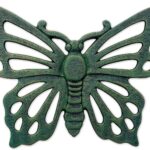 Sunset Vista Designs Garden Path Cast Iron Stepping Stone, 14.5" x 10.5", Butterfly - Verdigris