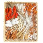 DIY Natural Dried Flower Set, Orange Bulk Stemmed Dried Flowers, Handmade Dried Flowers, Door Hanging Wreaths, Hair Accessories, Gift Wrap, Personalised Dried Flower Arrangements (Orange)