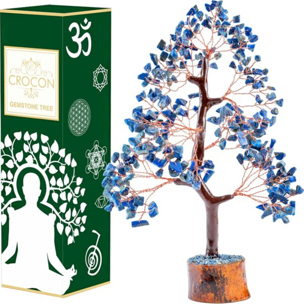 Lapis Lazuli Chakra Tree of Life, Crystal Tree of Life - Handmade Gemstone Tree, Feng Shui Tree, Crystal Decoration, Artificial Tree, Spiritual Gifts, Money Tree Bonsai, Stone Tree, Healing Crystals