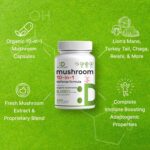 Organic 10-in-1 Mushroom Supplement 8,000mg Per Serving, 240 Capsules – Lions Mane, Turkey Tail, Reishi, Cordyceps & More Mushroom Complex – Immune, Energy & Nootropic Brain Support – Non-GMO - Image 4