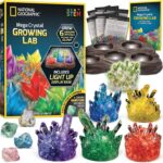 NATIONAL GEOGRAPHIC Mega Crystal Growing Kit for Kids- Grow 6 Crystals with Light-Up Stand, Science Gifts for Kids 8-12, Crystal Making Experiment, Science Kit for Girls and Boys (Amazon Exclusive)