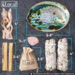 Perfect Unity Smudging Kit - 2 White Sage Smudge Sticks + 2 Palo Santo Sticks + Abalone Shell Bowl + Rose Quartz Crystal | Healing Incense for Cleansing, Blessing, Protection, Meditation - Image 3